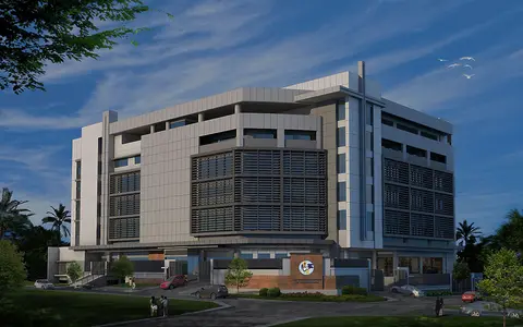 Architectural rendering of the Christian Bible Church building in Quezon City