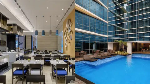 All-day dining restaurant and pool deck at Savoy Hotel Mactan